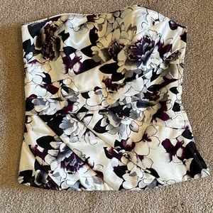 White House Black Market floral corset top size 2